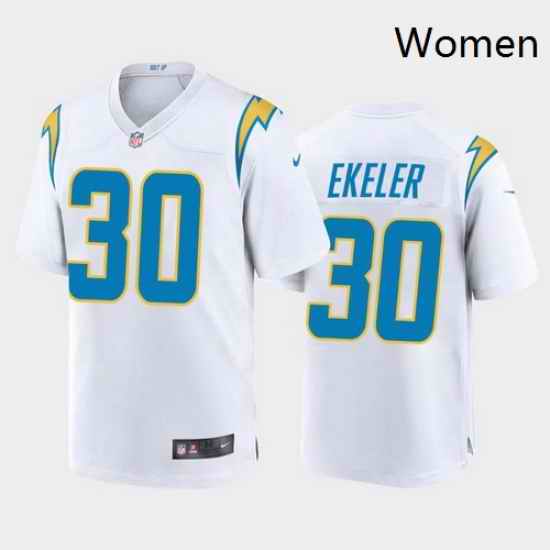Women Nike Los Angels Chargers 30 Austin Ekeler White Vapor Limited Jersey